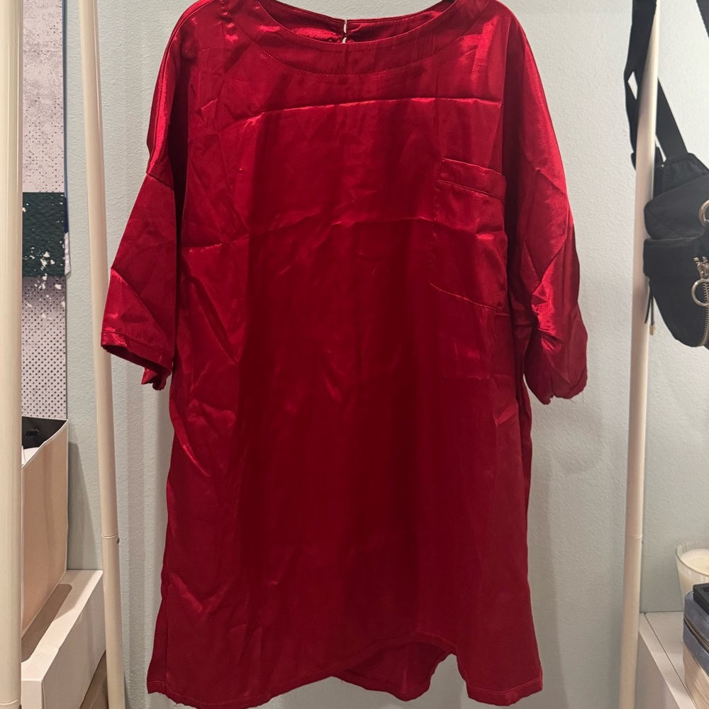 Amazon Red Satin PJ Set